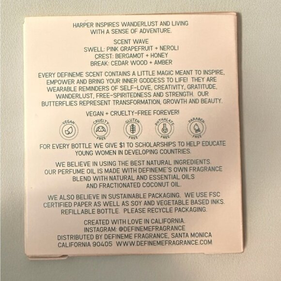 🆕 NWT DefineMe Harper Natural Fragrance Oil Roller - Picture 4 of 5